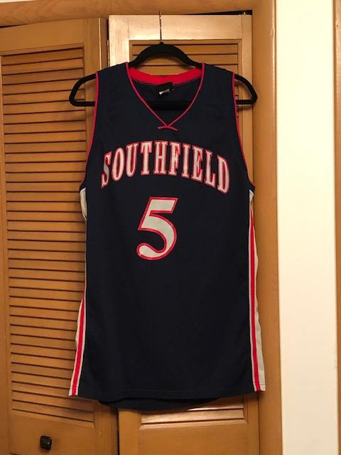 ITEM#3-$50 Official Southfield High #5
Basketball Jersey 
Wilson Brand
Size 42